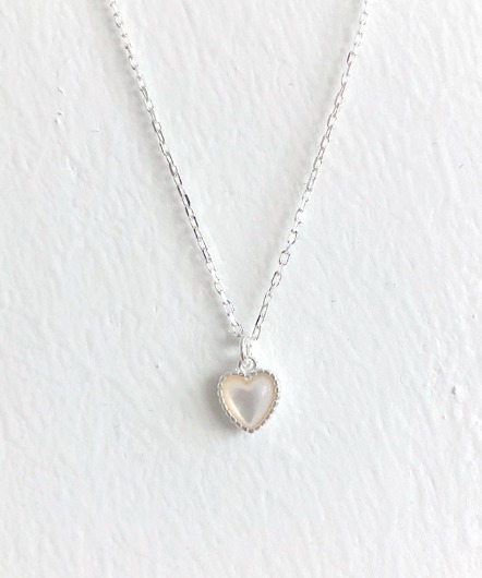 [sale][92.5 sillver]pale heart necklace