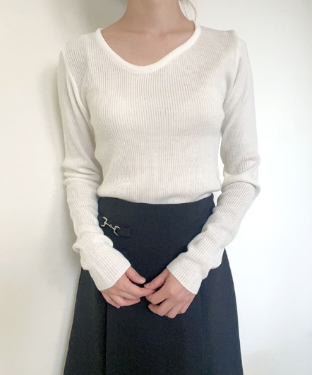 wave knit top(ivory)