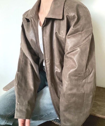 [sale]vintage leather jacket(brwon)