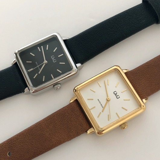 QnQ vintage leather watch