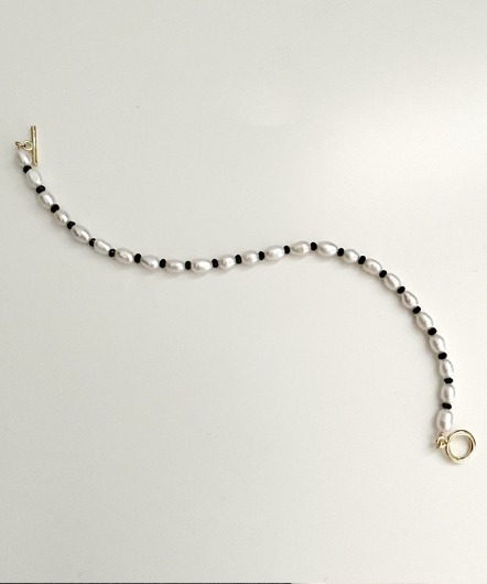 [sale]black mix pearl bracelet(담수진주)
