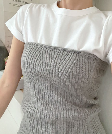 simple wool knit top(gray)