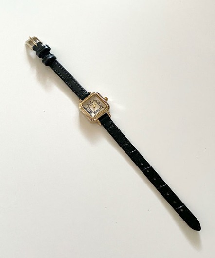gold steady leather watch