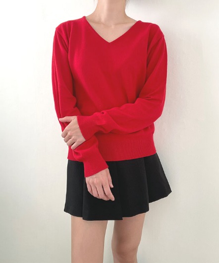 [sale]cashmere wool v-neck knit