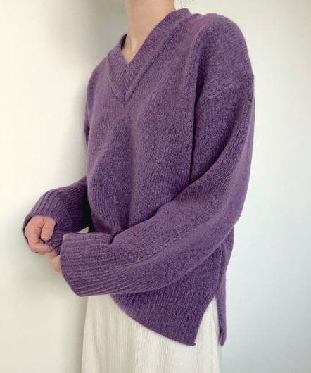 [sale]mellow v-neck knit(violet)