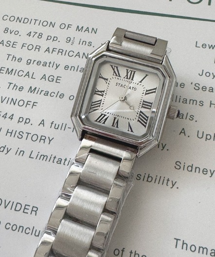 classic square metal watch