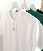 [sale]solid cotton 1/2 tee(white)