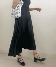[sale]mono plaets long skirt